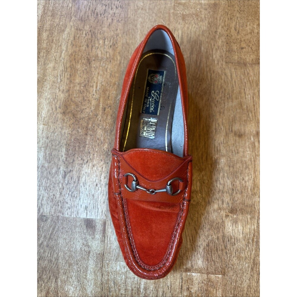 Vintage Gucci Loafer, Red, Velvet/Patent, Women’s Size 38 US 7 - Picture 3 of 11